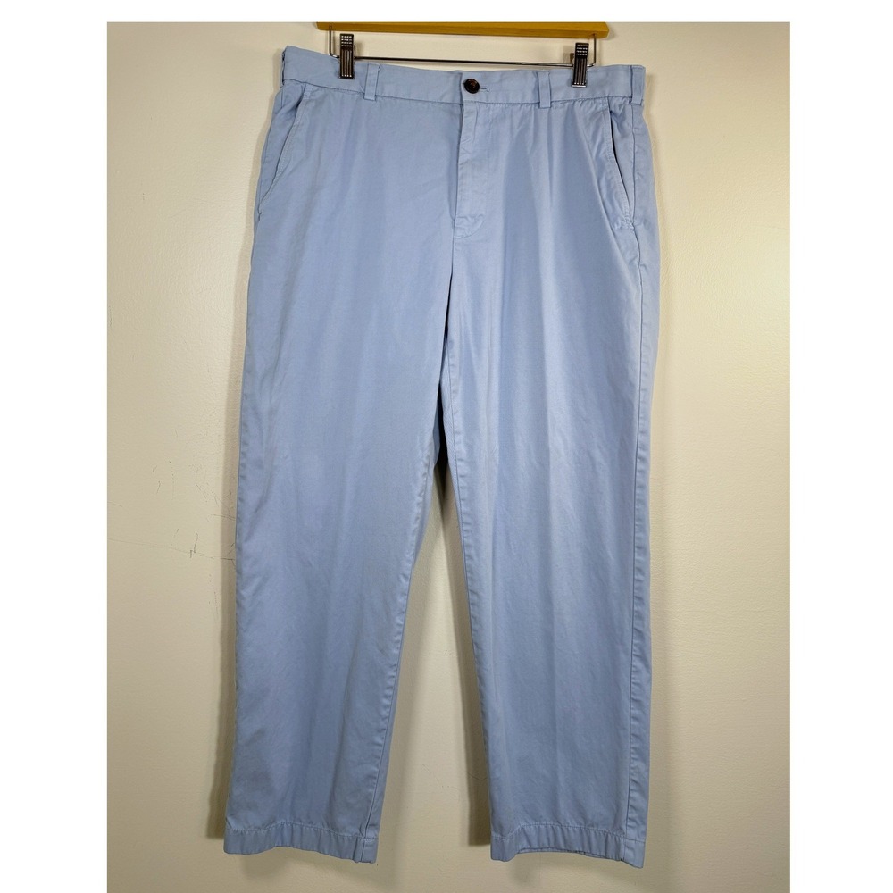 Brooks Brothers Clark Chinos Men Fits 35x28 Lt Blue Cotton Twill Straight Pants